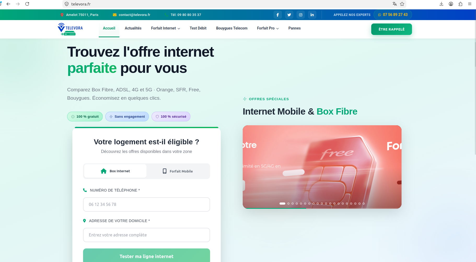 Televora comparateur forfaits mobile et box internet France